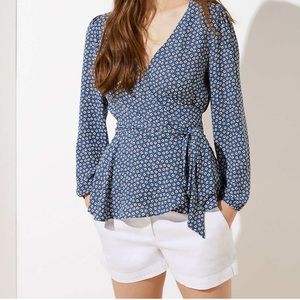 white cotton loft shorts